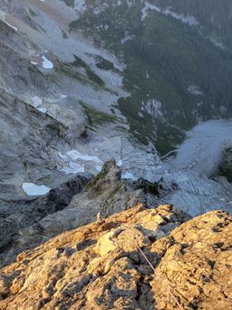 Looking down on the NE Buttress of Slesse